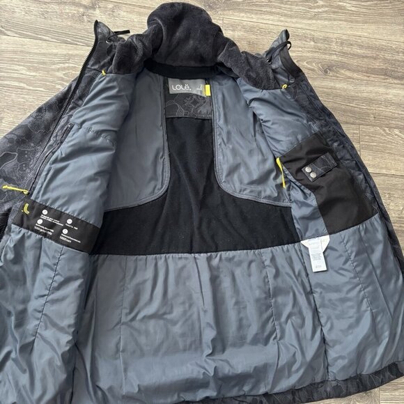 LOLE Insulated Waterproof Winter Parka Jacket Coat Womens M Black Floral flowers - Picture 13 of 16